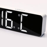 Desk Alarm Clock LED Mirror 12/24Display Digital Temperature Snooze Date USB