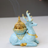 Incense Burner Resin Incense Cone Holder Censer Tabletop Ornament Light Blue