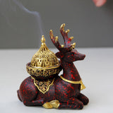 Incense Burner Resin Incense Cone Holder Censer Tabletop Ornament Red
