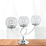 Crystal Candle Holder 3 Arms Candelabra Table Centerpiece Wedding Ornament Silver