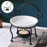 Metal Essential Oil Burner Candle Wax Melter Tealight Holder Black