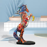 3D Horse Figurine Horses Statue Good Fortune Resin Sculpture Modern Ornament