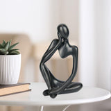 Abstract Sculpture The Thinker Statue Resin Statues Figurine Black Left