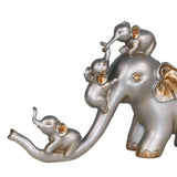 Elephant Figurine Resin Carving Animal Statue Sculpture Shelf Decor Silver