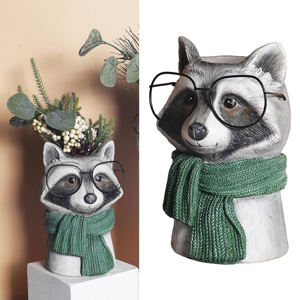 Maxbell  Flower Vase Animal Statue Figurine Ornaments Table Planter Flowerpot Bear