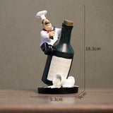 Delicate Chef Figurine Ornament Statue Model Kitchen Home Restaurant Decor Sit On Wine Bottle