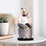 Delicate Chef Figurine Ornament Statue Model Kitchen Home Restaurant Decor Sit On Pot Cover