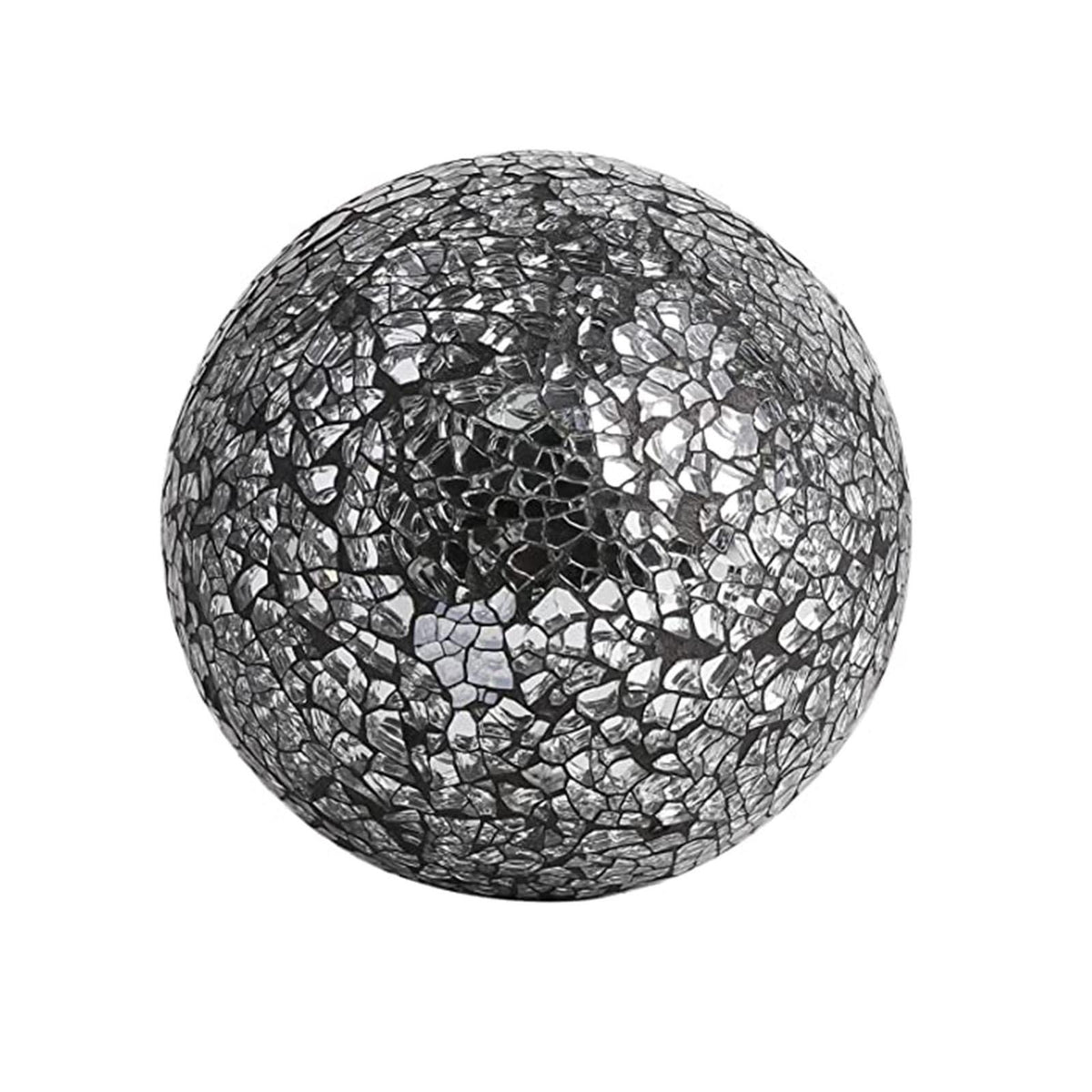 3Pcs Housewares Glass Decorative Balls Home Decor Mosaic Sphere Silver Black