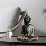 Thai Buddha Sitting Statue Serene Meditating Figurine Ornament Home Decor