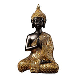 Maxbell Buddha Statue Gold Figurines Sculpture Meditation Decor 11.8x8.3x19.5cm