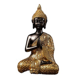 Maxbell Buddha Statue Gold Figurines Sculpture Meditation Decor 11.8x8.3x19.5cm
