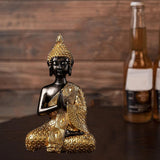 Maxbell Buddha Statue Gold Figurines Sculpture Meditation Decor 11.8x8.3x19.5cm