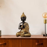 Maxbell Buddha Statue Gold Figurines Sculpture Meditation Decor 11.8x8.3x19.5cm