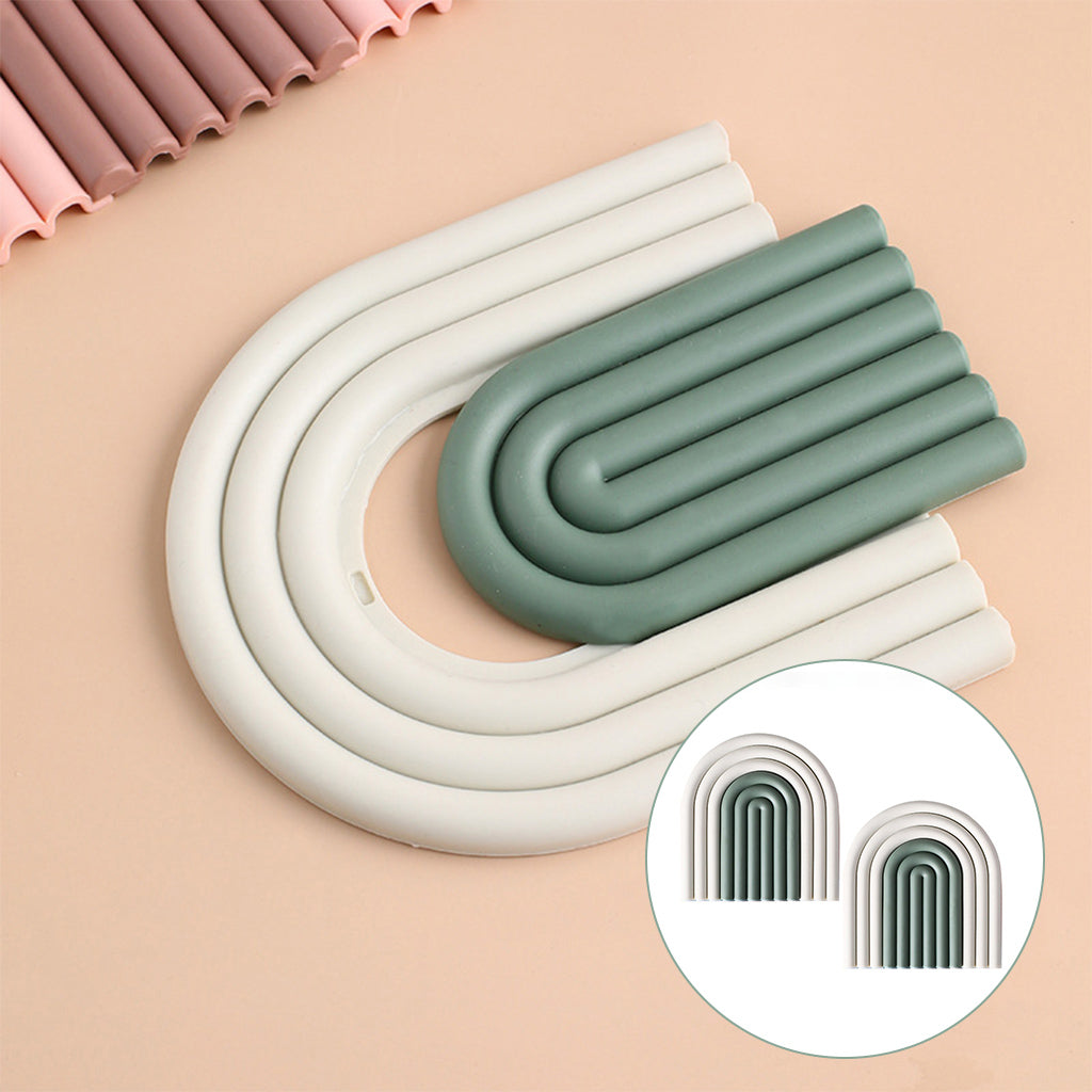 Maxbell  2X Drink Coaster Set Non-Stick Heat Colorful Drinks Cup Mat Home Decor Green