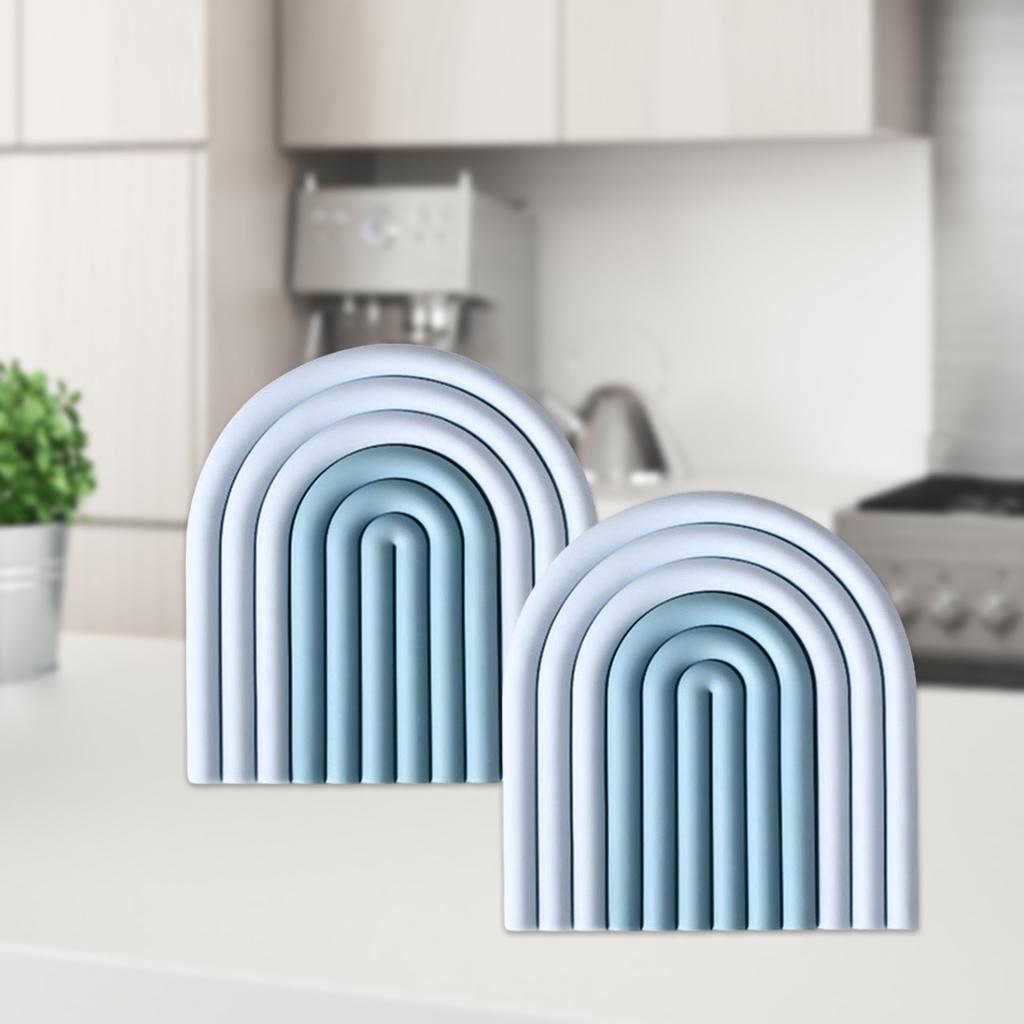 Maxbell  2X Drink Coaster Set Non-Stick Heat Colorful Drinks Cup Mat Home Decor Blue