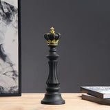 International Chess Sculpture Ornament Figurine Photo Props Black King