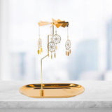 Gold Candle Holder Rotating Spinning Tea Light Holder Candleholder Decor D