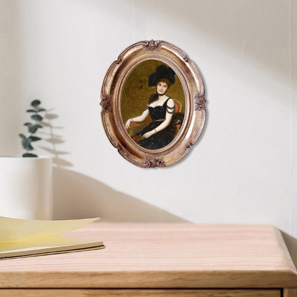 Resin Photo Frame Oval Antique Frames for Wedding Gifts Home Decor 4x6 Inch