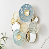 Chic Shabby Round Metal Wall Art Decor Tabletop Statues 44x5x37.5cm