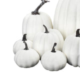 7x Artificial Pumpkins Bulk Faux Harvest For Fall Wedding Centerpiece White