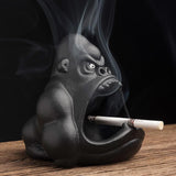 Ceramic Ashtray Car Home Office Ash Tray Plate Incense Burner Decor Black