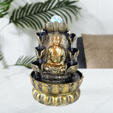 Buddha Tabletop Water Fountain Decoration Decorative Sculpture LED Light