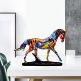 3D Horse Figurine Horses Statue Resin Sculpture Office Desk Ornament