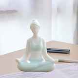 Ceramic Yoga Figurine Sculpture Statue Bedroom Desktop Cabinet Decoration A