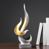 Art Sculpture Craft Desktop Figurine Hotel Statue Table Centerpiece Silver