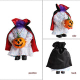 Funny Halloween Headless Pumpkin Doll Ghost Figurine Ornament for Home Decor White