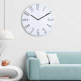 12'' Wall Clock Quartz Round Wall Clock Silent Wall Clock Battery Operated White