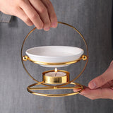 Metal Essential Oil Burner Tealight Holder Fragrance Warmer Home Decor Gold