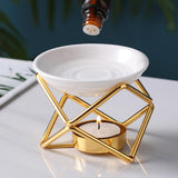 Fragrance Oil Burner Tealight Holder Candle Wax Melt Tart Warmer Gift Gold