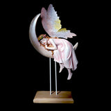 Angel Statue Moon Wings Cherub Figurine Sculpture Home Living Room Decors