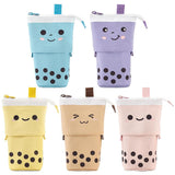 Maxbell Stand Pencil Holder Milky Tea Shape Makeup Organizer Multifunction Blue