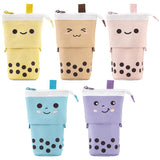 Maxbell Stand Pencil Holder Milky Tea Shape Makeup Organizer Multifunction Blue