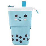 Maxbell Stand Pencil Holder Milky Tea Shape Makeup Organizer Multifunction Blue