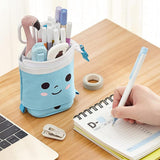 Maxbell Stand Pencil Holder Milky Tea Shape Makeup Organizer Multifunction Blue