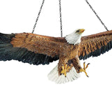 Polyresin Eagle Flight of Freedom American Bald Eagle Hanging Bird Statue 27.5x10.5cm chain