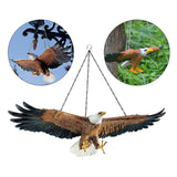 Polyresin Eagle Flight of Freedom American Bald Eagle Hanging Bird Statue 27.5x10.5cm chain