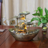 Relaxation Indoor Tabletop Fountain LED Light for Garden Desktop Decoration Golden