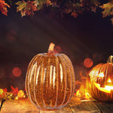 LED Pumpkin Lantern Night Lamp Light Halloween Party Fall Golden 3