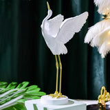 Resin Art Crane Statue Sculpture Bird Art Decor Home Wedding Decoration A