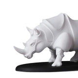 Maxbell Rhino Sculpture Animal Model Office Desk Ornament Christmas Decor White