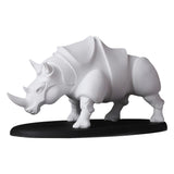 Maxbell Rhino Sculpture Animal Model Office Desk Ornament Christmas Decor White
