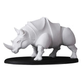 Maxbell Rhino Sculpture Animal Model Office Desk Ornament Christmas Decor White