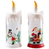 Christmas Candle Lights Table Decoration Party Lamp Smiling Santa