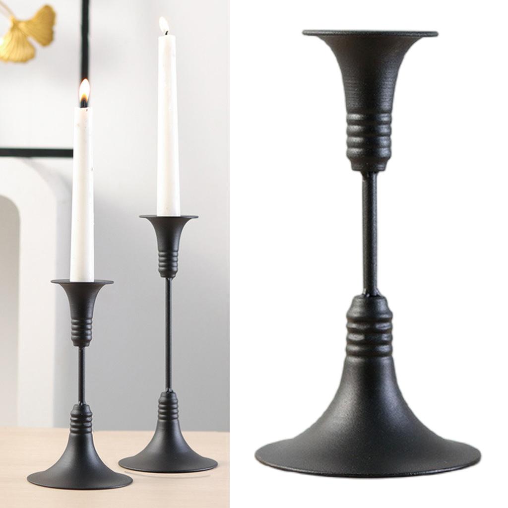 Retro Iron Candlestick Pillar Candle Holder Stand Table Centerpiece for Home S