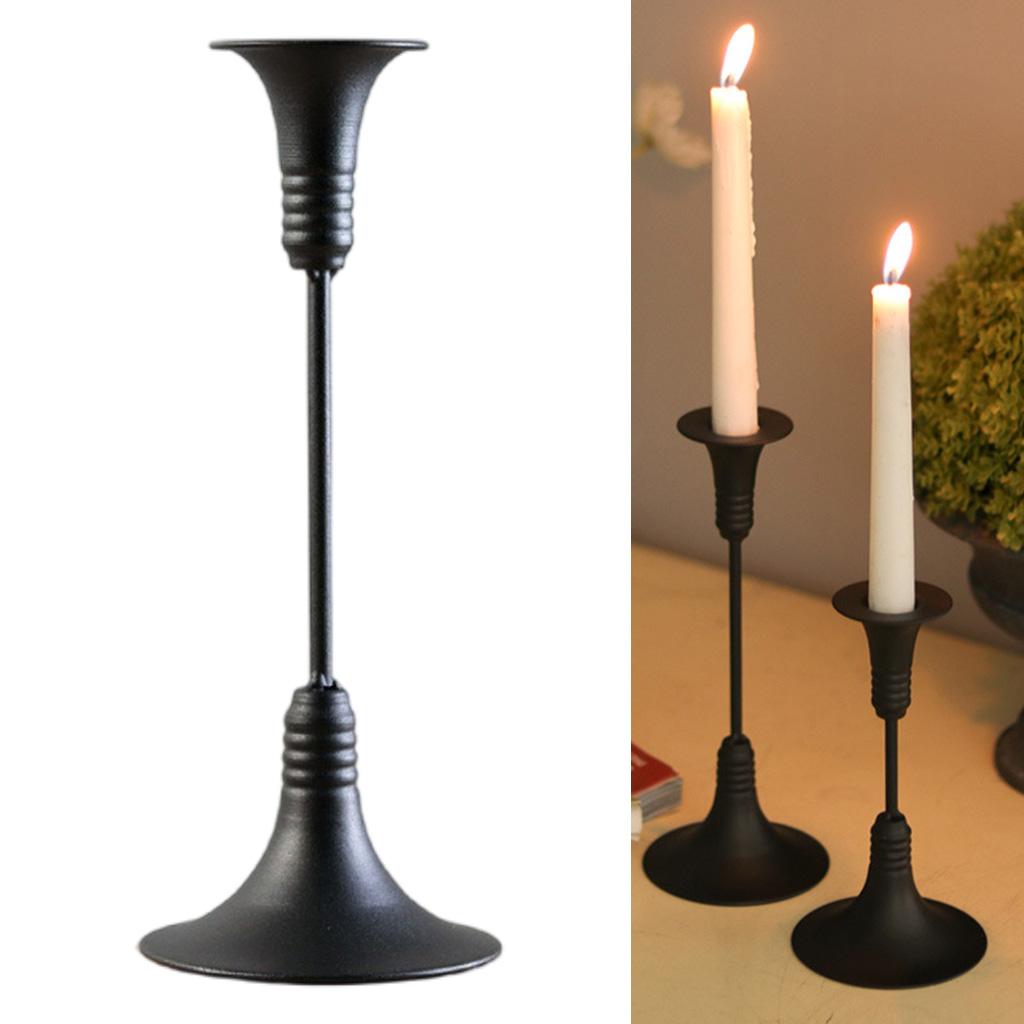 Retro Iron Candlestick Pillar Candle Holder Stand Table Centerpiece for Home L