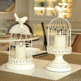 Iron Birdcage Candle Holder Centerpiece Wedding Dinner Kitchen Decoration 2Pcs White